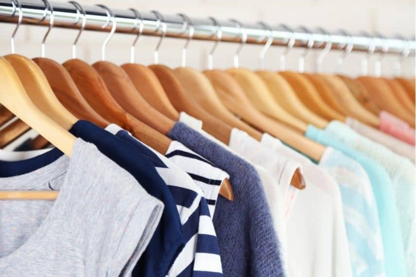 clothes on a rack to buy online 